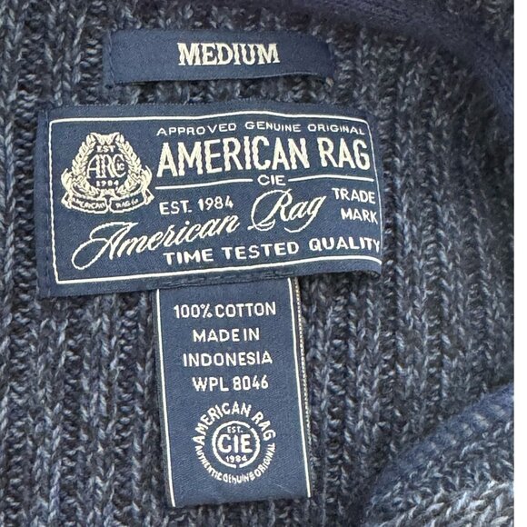 American Rag Jacquard Long Sleeves Pullover Shawl-Collar Sweater MENS Sz Med - Picture 3 of 7